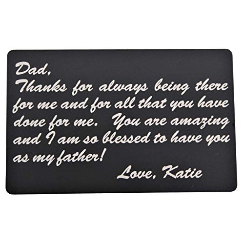 Personalized Engraved Aluminum Metal Wallet Card, For Men, Valentines Day Gifts For Husband, Aluminum Wallet Insert