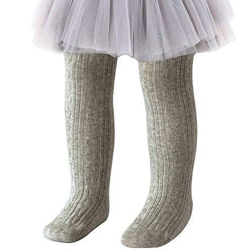 Image of Baby Toddler Girls Tights Seamless Cable Knit Cotton Leggings Pants Stockings for Infant Baby Girl