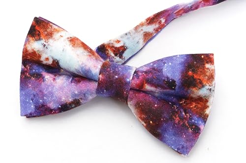 Image of Colorful Fun Pattern Pre-Tied Bow Tie Mens Floral Space Adjustable Bowtie