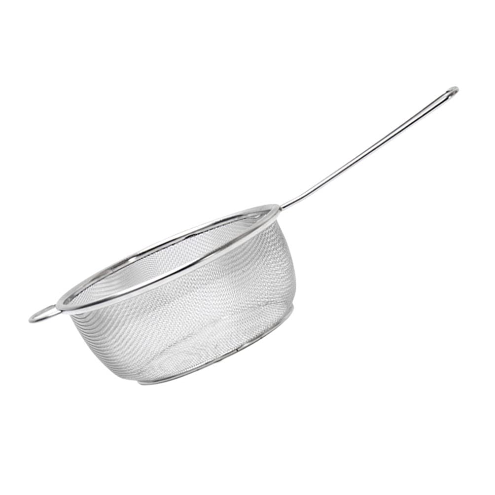 Colador de Mango Largo de Malla Fina de Acero Inoxidable de 20 cm: Ideal para freír, Pasta y Fideos