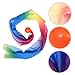 Milisten Vibrant Gymnastics Ball with Long Ribbons Flexible Tai Chi Exercise Accessory for All Ages Lightweight and Portable Softball for Fitness and Dance Activities