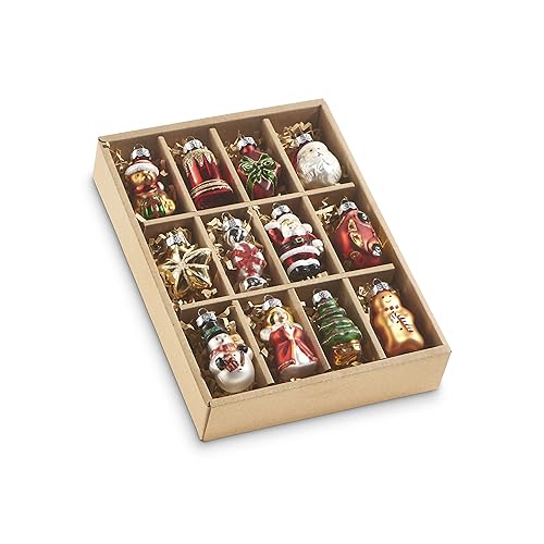 RAZ Imports Vintage Traditional Christmas Ornaments, 2-inch Height, Glass, Set of 12, Christmas, Home Decor