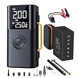 Starthilfegerät Für Autobatterien Und Reifenkompressor,Wiederaufladbarer 10000mAh Akku Ladegerät Pack | Reifenfüllpumpe Mit Digitaler Anzeige | Für Straßenreisen Camping Reisen Garage Und Autos
