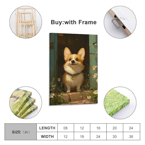 Tableau Corgi décoration murale maison image sur toile moderne 40x60 cm - 2