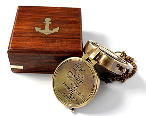 Brújula portátil con grabado en latón, regalo de confirmación miniatura 1