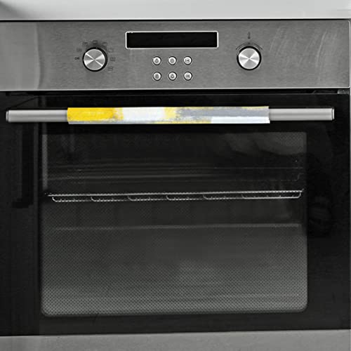 Image of Pardick Refrigerator Door Handle Covers Set of 2 Yellow Modern Abstract Painting Washable Dishwasher Mocrowave Fridge Oven Door Decor Handle Cover Keep Your Kitchen Appliance Clean from Food Stains