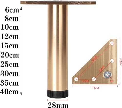 4 patas ajustables para muebles, patas de aluminio para muebles, patas de soporte para gabinete de baño, patas de sofá de metal pulido para mesa, armario, sofá, silla
