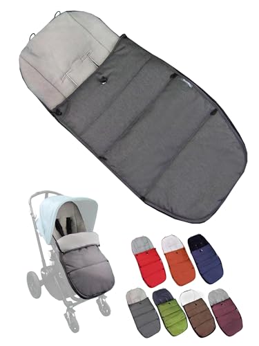 Saco de invierno para bebé, compatible con modelos de cochecito Bugaboo, forro polar térmico, asiento ajustable (gris oscuro)