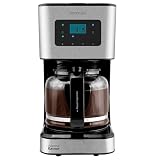Cecotec Cafetera de Goteo Digital de 12 Tazas Coffee 66 Smart Aroma. 950W, Calentamiento Rápido y Función Recalentar, Jarra de Vídrio 1,5L, Acabado en Acero Inoxidable e Intensificador de Aroma