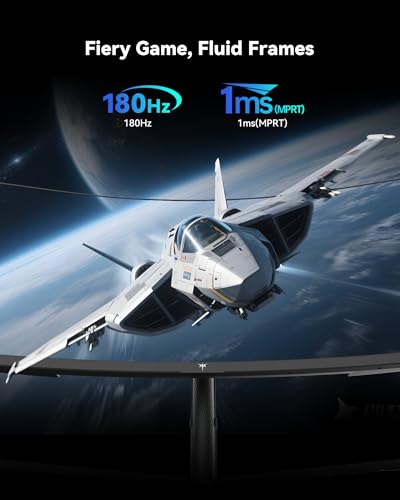 Image of KTC 34 Inch UWQHD Curved Gaming Monitor, 3440x1440 Ultrawide PC Monitor 1500R, 180Hz 21:9 Display, Adaptive Sync, 1ms MPRT, 4000:1 Contrast, Tilt /Swivel /Pivot /Height Adjustment, HDMI2.0 & DP1.4,H34S5