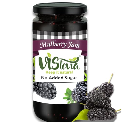 Image of Vistevia Sugar Free Mulberry Jam, Diabetic and Keto Friendly - Sweetened Naturally With Stevia, More Than 60% Mulberry Content - Delicious To Taste, Pack of 1 (400G)