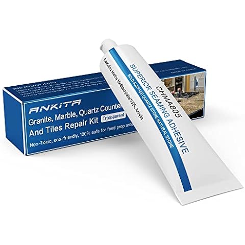 Quartz Countertop Repair Kit(Transparent), Granite Repair Kit, Marble Repair Kit, Match for Any Color of Granite, Marble Porcelain, Corian, Travertine, Quartz and Other Natural Stone & Acrylic Surface Cover