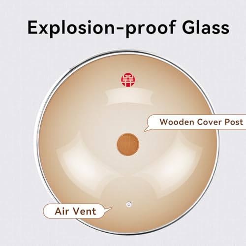 Wok de hierro fundido con tapa de vidrio 13.4" miniatura 4