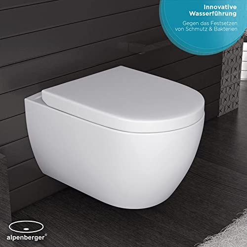 Spülrandloses WC Alpenberger Modernes Wand-WC mit Softclose
