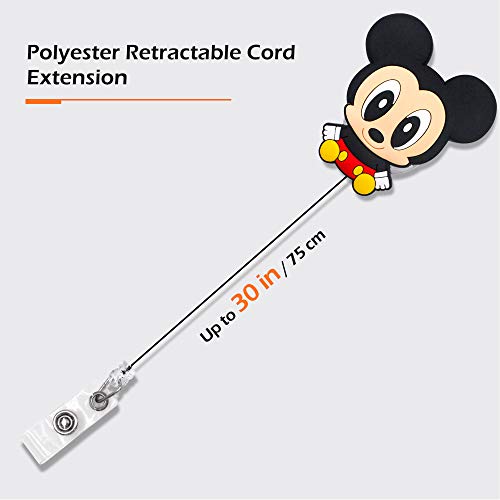 Finex 4 Pcs Set Mickey Mouse Minnie Mouse Winnie The Pooh Tigger Retractable Badge Holder Id Badge Reel Clip On Card Holders #TOP1