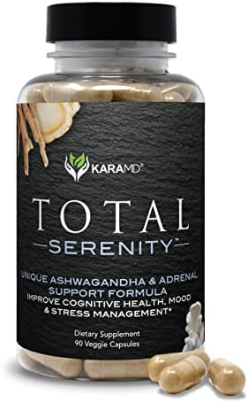 KaraMD Total Serenity – Supplement for Relaxation & Stress Relief Support – with Ashwagandha, L Theanine, Lemon, Panax Ginseng & Lion’s Mane – Vegetable Capsules – 30 Servings (90 Capsules) – 1 Pack KaraMD Total Serenity – Supplement for Relaxation & Stress Relief Support – with Ashwagandha, L Theanine, Lemon, Panax Ginseng & Lion’s Mane – Vegetable Capsules – 30 Servings (90 Capsules) – 1 Pack