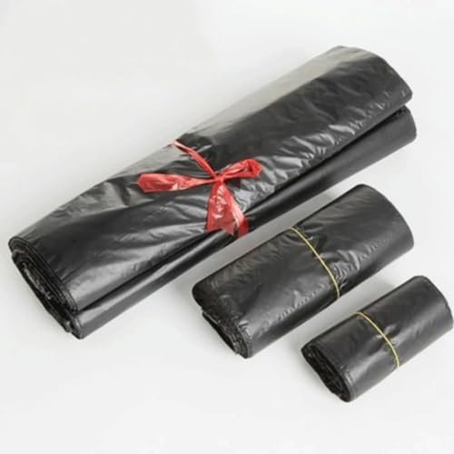 Bolsas de plástico para sobres de correo negros autoadhesivos para embalaje postal, 100 uds 5