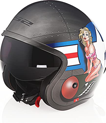 LS2 Spitfire Bomb Rider Helmet (Medium) (Gloss Brushed Alloy)