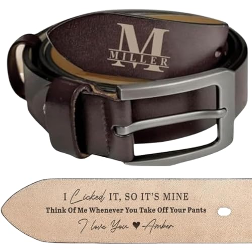 I Licked It, So It's Mine – Personalized Engraved Leather Belt for Men | Custom Name Leather Belt | Funny Anniversary & Valentine’s Gift for Husband or Boyfriend (02)