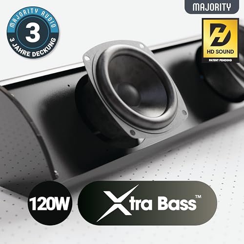 MAJORITY Snowdon Soundbar für TV Geräte | Soundbar Bluetooth | 120W 2.1 TV Lautsprecher für Fernseher | TV Soundbar mit Intergriertem Subwoofer | Soundsystem für Fernseher | 81CM Sound Bar (Schwarz) – Bild 4