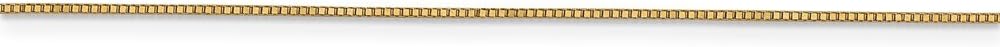 Solid 14K Yellow Gold .7mm Box Chain Bracelet/Anklet - Image 3