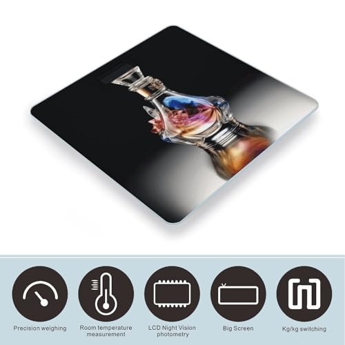 Báscula digital de baño con plataforma 10.2x10.2 pulg y pantalla LCD miniatura 3
