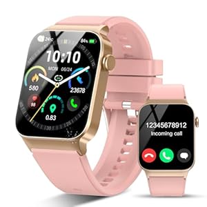 STECEi Smartwatch Herren Damen, 1, 85'' HD Touchscreen Smart Watch mit Bluetooth Anrufe, 110+ Sportmodi Fitnessuhr, IP68 Wasserdicht Sportuhr, Pink