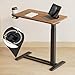 FLEXISPOT Mobile Standing Desk with Wheels Pneumatic Laptop Desk Rolling Computer Cart Movable Height Adjustable Small Sit Stand Desk Computer Workstations Home Use(27.6