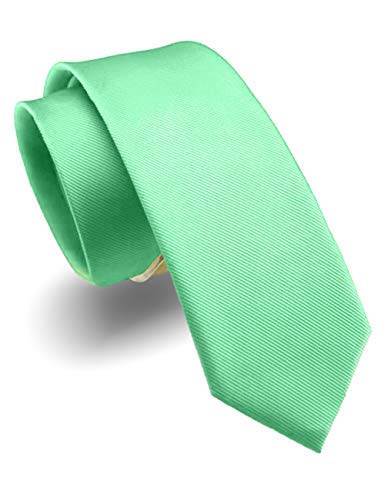 Image of JEMYGINS 2.4 inch Solid Color Skinny Tie Slim Necktie for Men