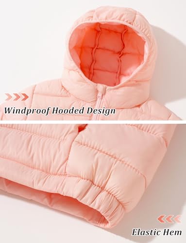 Happy Cherry Toddler Boy Girls Quilted Lightweight Jacket Kids Packable Down Coat Zip Up Hooded Outerwear 2-14 Years4