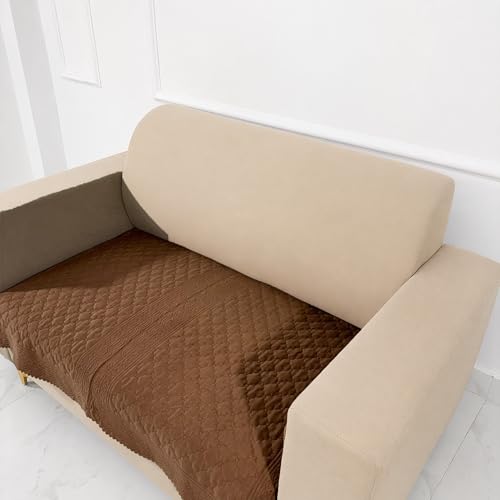 Image of Homerz Premium Petal Charm Sofa Cover | Embossed Floral Pattern | Soft Touch, Anti-Dust & Easy Wash Fabric Cloth, Washable and Durable (Rust, 2 Seater, Only Seat Cover)