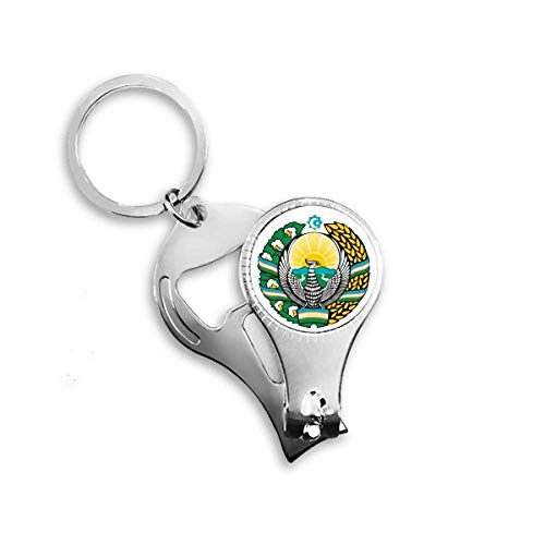 Uzbekistan Asia National Emblem Nail Nipper Ring Key Chain Bottle Opener Clipper