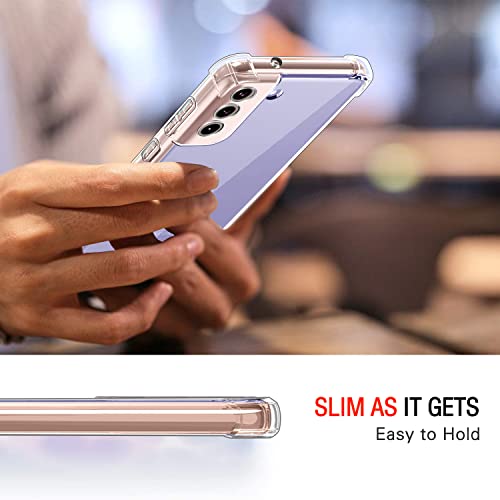 Image of Lustree Back Cover Transparent Case Compatible with Samsung Galaxy S22 Plus | Clear + TPU Case with 4 Corner Air Cushion Protection & Camera Protection | Slim& Stylus Cover