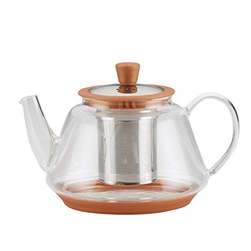 Bonjour Copper Borosilicate Teapot, 1 Piece, Glass With Metallic Detailing #TOP25