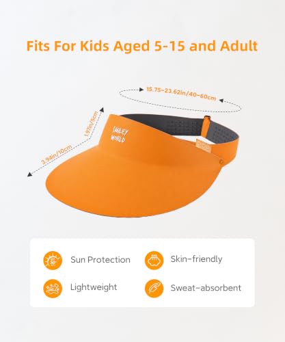 Image of Kids Sun Visor Hats for Girls Boys, UPF 50+ Adjustable Cooling Sports Hat, Packable Visor for Tennis, Pickleball