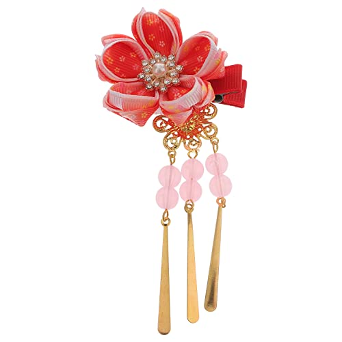 Lurrose kimono japonais pince à cheveux kimono accessoires de cheveux kanzashi fleur pince à cheveux cravate pour les filles filles chinois décor de cheveux (Style aléatoire)