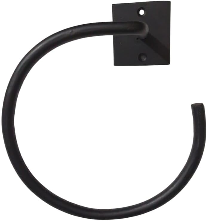 Wall-Mounted Towel Ring Holder, Modern Round Design, Matte Black- Metal Wall Mounted Hand Towel Holder for Bathroom - Kitchen & Bathroom Towel Rack