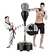 Punching Ball Sacco per Palline da Boxe per Bambini/Adulti con Supporto, Pallina da Boxe Indipendente Regolabile in Altezza, Sacco da Boxe Reflex in Pelle (Color : Black)