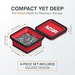 Collapsible Magnetic Parts Tray Set, 4-Pack, Double-Sided Magnet, Red - Image 3