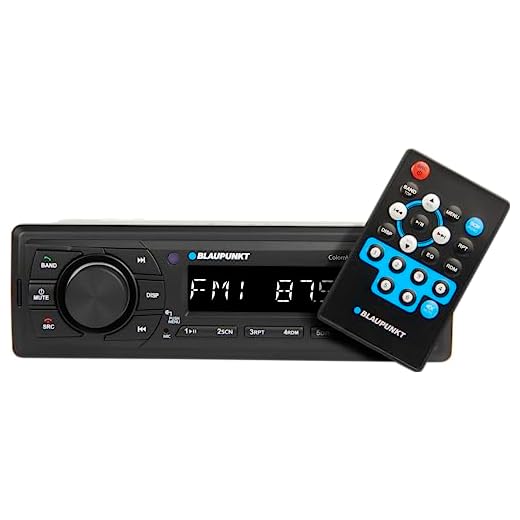 BLAUPUNKT Car Stereo Colombo-130BT Digital Media Receiver, 1 DIN, 4x50 watts with Dual USB Ports (Music & Charging), Bluetooth, AUX in, FM, Hands Free Calling & Remote Control