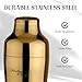 Mixology & Craft Cocktail Shaker Set: 10-Piece Bartender Kit with Stand | Complete at Home Bar Set with Bar Accessories | Great Housewarming Gift | Leak-Proof Design (Gold)