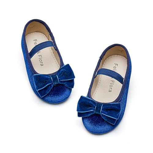 Image of Felix & Flora Toddler Flower Girl Dress Shoes - Girl Ballet Flats Party School Shoes Wedding