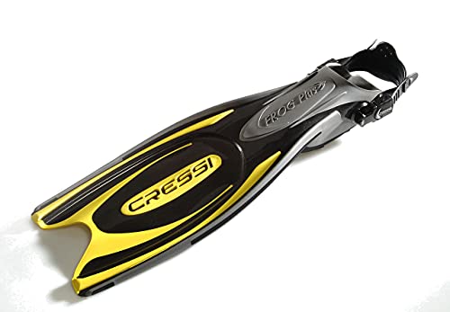 Cressi Frog Plus Fins Aletas de Buceo Unisex Adultos, Negro/Amarillo, XS-S