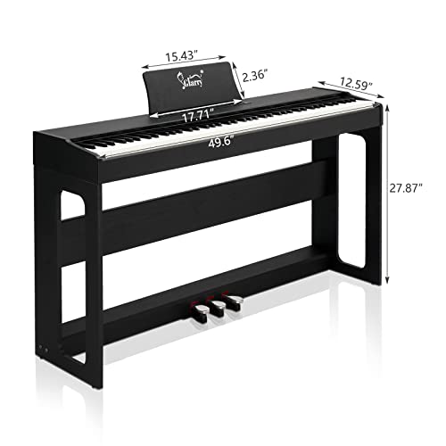 LEADZM Piano Numérique 88 Touches avec Banc, Clavier Entièrement Lesté, Piano Électrique avec Double Bluetooth et Haut-Parleurs Stéréo, 128 Sonorités et Rythmes, Système à 3 Pédales, Noir - Les Beatles, Paul McCartney, John Lennon, RIngo Starr, George Harrison LEADZM Piano Numérique 88 Touches avec Banc, Clavier Entièrement Lesté, Piano Électrique avec Double Bluetooth et Haut-Parleurs Stéréo, 128 Sonorités et Rythmes, Système à 3 Pédales, Noir – Image 3