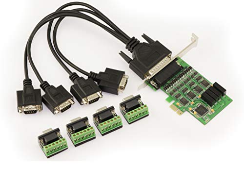KALEA-INFORMATIQUE 4-Port RS422 RS485 controller card on PCIe slot with EXAR XR17V354 Chipset - With RS-422 RS-485 terminals