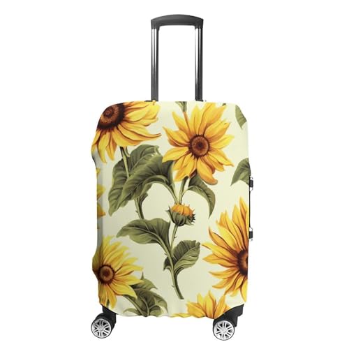 Summer Sunflower Luggage Cover, Washable Elastic Suitcase Cover Protector Fit 18-32 Inch Luggage