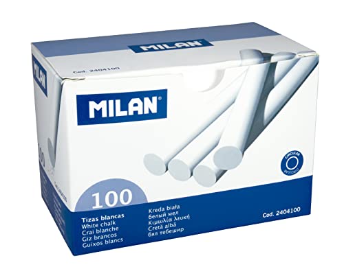 TIZA MILAN C/100 BLANCA LIBRE DE TODO TIPO DE ALERGENOS (2404100)