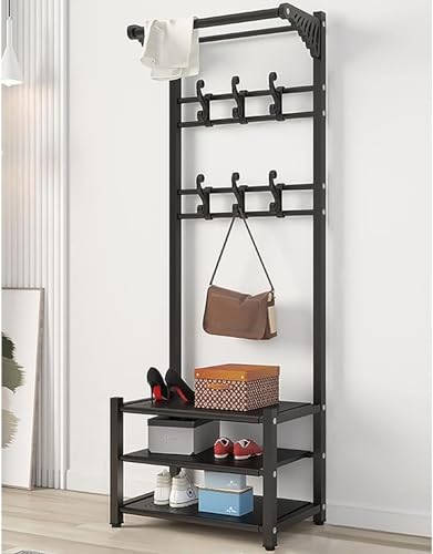Meuble d'entrée avec banc et rangement pour chaussures porte-manteau 4 en 1