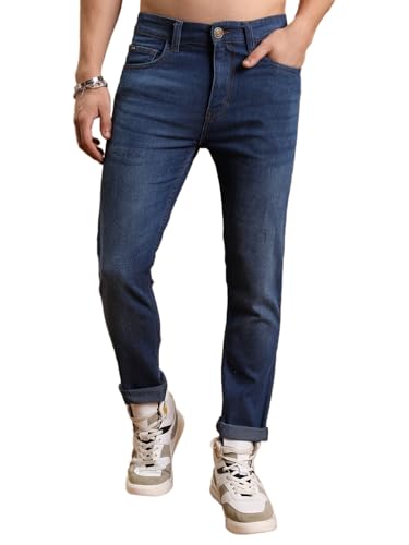 Image of Highlander Men's Straight Fit Jeans | Mid Rise | Stretchable | Sleek & Contemporary | Designed for Comfort & Ease of Movement| Jeans for Man