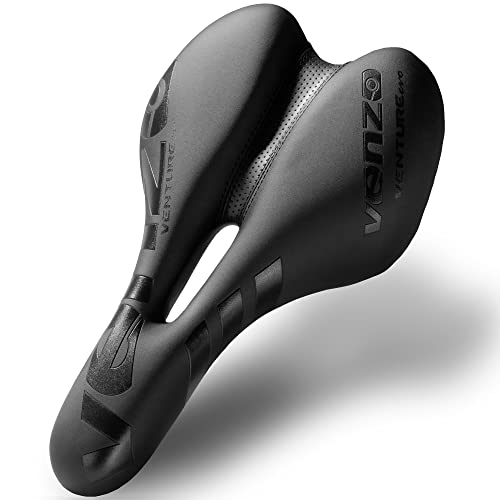 Venzo Comfortable Bike Bicycle Saddle Seat - for MTB, Road, Exercise, Trekking, Folding, Hybrid & Cruiser Bikes - XC Saddle Seat in Black